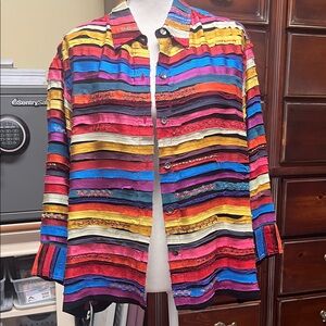 Chico's Multicolor Striped Blazer
